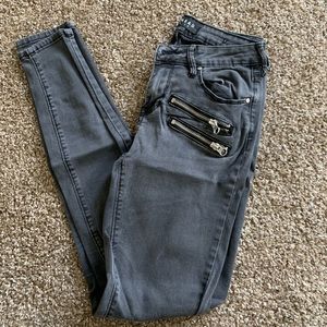 Faded Black Biker Pants